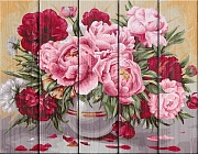 Пышные пионы - картина по номерам на дереве PKW-1 50