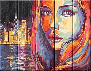 Огни ночного города - картина по номерам на дереве PKW-1 87