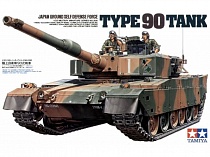 Сборная модель Tamiya Японский современный танк TYPE 90, 1990г., с полной деталировкой внешнего оборудования и 2 фигурами танкистов 35208