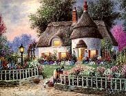 Сказочный дом - алмазная живопись на подрамнике