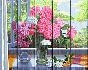 Пионы - картина по номерам на дереве PKW-1 43