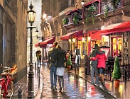 Улица влюбленных - алмазная живопись на подрамнике