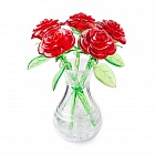 3D пазл головоломка Crystal Puzzle Букет в вазе красный