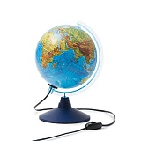 Глобус 21см Двойная карта с физической и политической картой Земли и подсветкой, голубая подставка Ке012100181