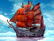 Пиратский фрегат - алмазная живопись на подрамнике  DV-951119
