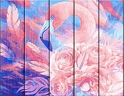 Розовый фламинго - картина по номерам на дереве PKW-1 40