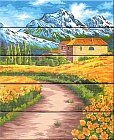В горах Швейцарии - картина по номерам на дереве PKW-1 67
