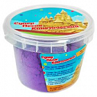 Кинетический Песок Неон фиолетовый с зелеными и розовыми неон блестками 0,5 кг в ведерке