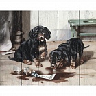 Маленькие проказники - картина по номерам на дереве PKW-1 17