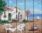 Отдых у моря - картина по номерам на дереве PKW-1 78