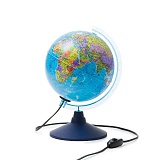 Глобус 21см с политической картой Земли с подсветкой, голубая подставка Ке012100180