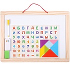 Доска для рисования Магнитно - маркерная двусторонняя 44*33см (доска, мелки, губка, магниты, маркер) DV-10807